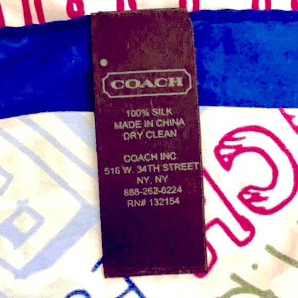 COACH 22” Sq. 100% Silk Scarf - Picture 5 of 6